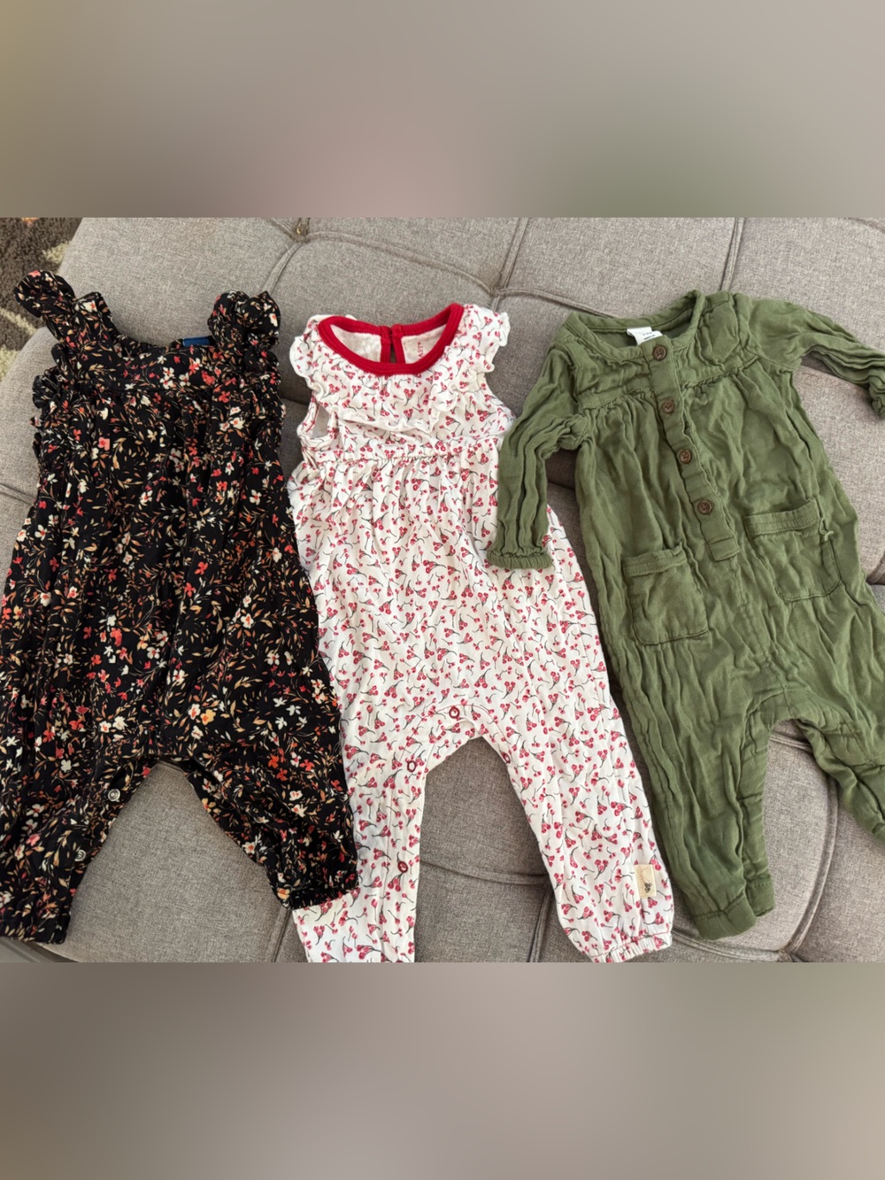 Old navy, Burt’s bees, baby girl romper bundle, floral